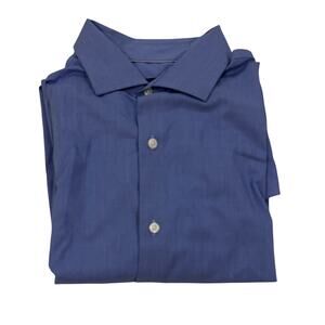 M3-46 TOMMY HILFIGER Men's TheFlex Supima Button Down Dress Shirt Blue XL